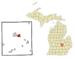 Location of Corunna, Michigan