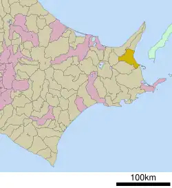 موقعیت شیبتسو، هوکایدو (نمورو) در هوکایدو (Nemuro Subprefecture)