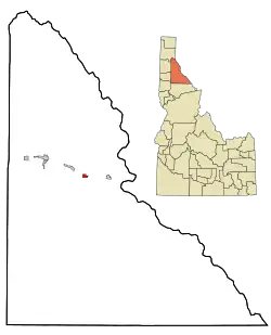 Location of Wallace, Idaho