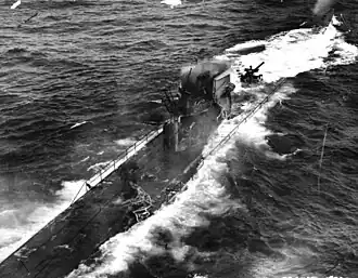 U-175 on the surface shortly before sinking
