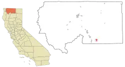 Location in شهرستان سیسکیو، کالیفرنیا و ایالت کالیفرنیا