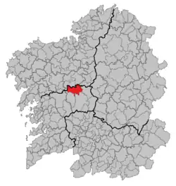 Situation of Vila de Cruces within گالیسیا