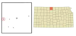 Location of Kensington, Kansas