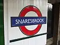 Concrete roundel on the eastbound platform