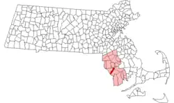 Location in Bristol County in Massachusetts