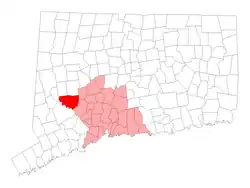 Location in New Haven County, Connecticut