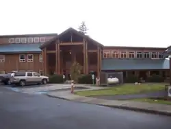 Main enterance of Squaxin Island Tribal Center.