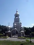 Saint Dormition Cathedral and belfry in Hadiach (Ukrainian Orthodox Church [MP])