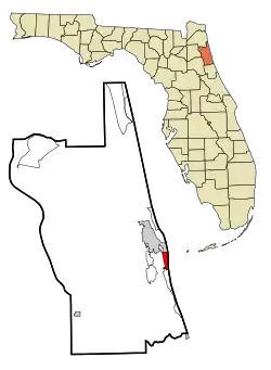 Location in St. Johns County and the state of فلوریدا