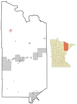 Location of the city of Orrwithin Saint Louis County, Minnesota
