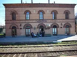 Railway station.
