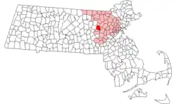 Location in Middlesex County in Massachusetts