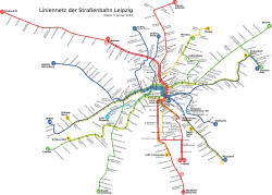 Leipzig tramway network, November 2012.