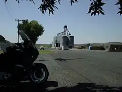 The street in Irby features this grain elevator. 1998
