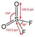 Structure and dimensions of sulfuryl fluoride