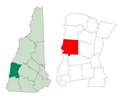 موقعیت در داخل شهرستان سالیوان، نیوهمپشایر