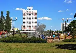 In the center of town.