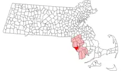 Location in Bristol County in Massachusetts