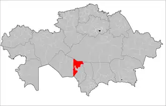 موقعیت شهرستان سیردریا در نقشه