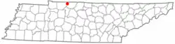 Location of Adams, Tennessee
