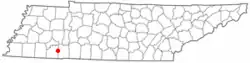 Location of Adamsville, Tennessee
