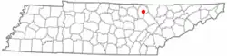 Location of Allardt, Tennessee