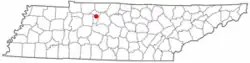 Location of Ashland City, Tennessee