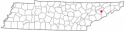 Location of Baneberry, Tennessee
