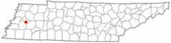 Location of Bells, Tennessee