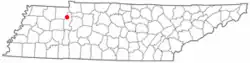 Location of Big Sandy, Tennessee
