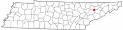 Location of Blaine, Tennessee