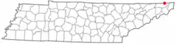 Location of Bristol, Tennessee