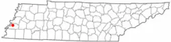 Location of Burlison, Tennessee