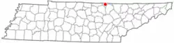 Location of Byrdstown, Tennessee