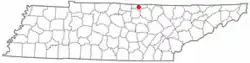 Location of Celina, Tennessee