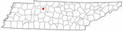 Location of Charlotte, Tennessee