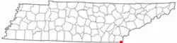 Location of Copperhill, Tennessee