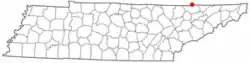 Location of Cumberland Gap, Tennessee