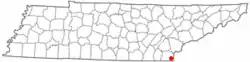 Location of Ducktown, Tennessee
