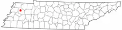 Location of Dyer, Tennessee