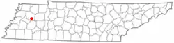 Location of Gibson, Tennessee