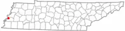 Location of Gilt Edge, Tennessee
