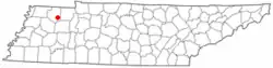 Location of Gleason, Tennessee