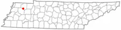 Location of Greenfield, Tennessee