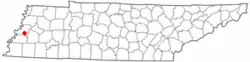 Location of Henning, Tennessee