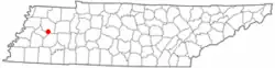 Location of Humboldt, Tennessee
