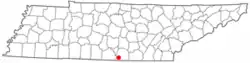 Location of Huntland, Tennessee