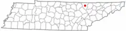 Location of Huntsville, Tennessee