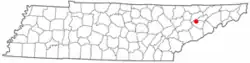 Location of Jefferson City, Tennessee