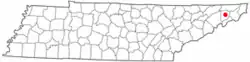 Location of Jonesborough, Tennessee